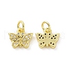 Brass Micro Pave Clear Cubic Zirconia Charms KK-E068-VF054-1