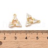 Brass Micro Pave Clear Cubic Zirconia Charms KK-E098-07G-3