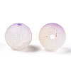 Frosted Baking Painted Crackle Glass Beads with Glitter Powder X1-DGLA-T004-01E-2