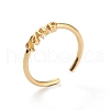 Constellation/Zodiac Sign Brass Cuff Rings RJEW-J074-05G-A-2