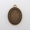 Vintage Tibetan Style Alloy Pendant Cabochon Bezel Settings TIBEP-M018-105AB-NF-1