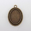 Vintage Tibetan Style Alloy Pendant Cabochon Bezel Settings TIBEP-M018-105AB-NF-1