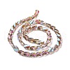 Faceted Electroplated Transparent Glass Beads Strands GLAA-G092-A02-4