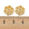 Rack Plating Brass Micro Pave Clear Cubic Zirconia Bead Caps KKB-L215-041G-3