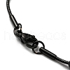 304 Stainless Steel Round Snake Chain Necklace with Oval Beaded NJEW-E098-04EB-3
