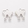Tarnish Resistant 304 Stainless Steel Kitten Charms STAS-Q201-T155-2