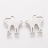 304 Stainless Steel Kitten Charms STAS-Q201-T155-2