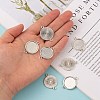 Tibetan Style Alloy Flat Round Cabochon Connector Settings X-TIBE-M022-09AS-4