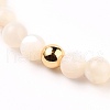 Natural White Shell Mother of Pearl Shell Stretch Beaded Bracelets BJEW-JB05730-02-2