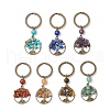 7Pcs Natural Gemstone Keychains KEYC-JKC01222-1