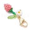 Sunflower Bud Acrylic Glass Seed Beaded Pendant Decorations HJEW-MZ00229-05-4