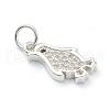 Brass Clear Cubic Zirconia Charms ZIRC-B010-06-4