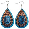 Imitation Leather Teardrop with Leopard Print Dangle Earrings BOHO-PW0001-004C-1