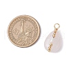 Copper Wire Wrapped Natural Rose Quartz & Natural Cultured Freshwater Pearl Beads Pendants PALLOY-JF03645-01-2