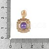 Brass Micro Pave Cubic Zirconia Pendants KK-E795-15KCG-3