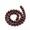 Dyed & Heated Natural Red Tiger Eye Round Bead Strands G-P072-52-8mm-2