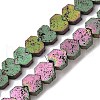 Electroplated Natural Lava Rock Beads Strands G-K388-04B-04-3