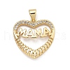 Brass Micro Pave Cubic Zirconia Pendants KK-Q055-02B-G-1