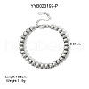 Stainless Steel Bean Link Chain Necklaces & Bracelets Sets for Unisex KH5029-1-4