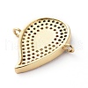 Brass Micro Pave Cubic Zirconia Links connectors ZIRC-G157-51G-2