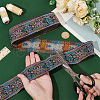 7M Ethnic Style Polyester Flower Jacquard Ribbons OCOR-WH0091-72A-01-3