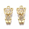 Brass Micro Pave Clear Cubic Zirconia Pendants KK-T063-80G-NF-2