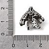 Brass Micro Pave Black Cubic Zirconia Beads KK-V011-26P-3
