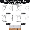 CREATCABIN 140Pcs 4 Styles 925 Sterling Silver Open Jump Rings STER-CN0001-40-2