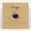 Alloy Pave Glass Moon Constellation Pendant Necklaces for Women FS-WG3B9B3-06-1