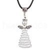 Seed Beads Loom Angel Pendant Necklaces NJEW-MZ00061-01-1