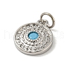 Rack Plating Brass Deep Sky Blue Micro Pave Deep Sky Blue Cubic Zirconia Pendants KK-A200-15P-2