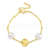 Rack Plating Brass Round Beaded Bracelets for Women BJEW-B106-23G-1