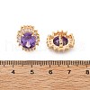 Oval Brass Micro Pave Cubic Zirconia Stud Earrings for Women EJEW-G428-27G-03-5