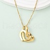 304 Stainless Steel Pendant Necklaces for Women NJEW-U040-02A-G-1