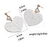 Bohemian Style Handmade Glass Seed Beads Heart Dangle Stud Earrings KE8893-2-2