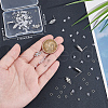 CREATCABIN 6 Pairs Leaf Shape Brass Cubic Zirconia Stud Earring Findings KK-CN0003-20P-3