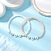 2Pcs Glass Beads Stretch Bracelets BJEW-JB11576-1