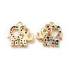 Brass with Colorful Cubic Zirconia Charms KK-F860-60G-1