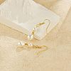 Teardrop Alloy Imitation Plastic Pearl Dangle Earrings FS-WG3074F-01-4