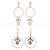 Flower Colorful Glass Seed Beads Dangle Earrings EJEW-MZ00148-1