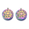 Rack Plating Rainbow Color 304 Stainless Steel Pendant Rhinestone Settings STAS-N098-037-2