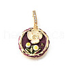 Brass Micro Pave Cubic Zirconia & Enamel Pendants KK-R222-09G-02-1