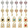 12Pcs 5 Styles Alloy Rhinestone Pendants FIND-FS0002-08-1