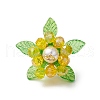 Glass with Round Shell Pearl and Acrylic Charms Pendants PALLOY-MZ00647-04-3