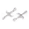 Rhodium Plated 925 Sterling Silver Micro Pave Clear Cubic Zirconia Pendants STER-T007-36P-2