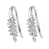 Brass Micro Pave Cubic Zirconia Earring Hooks KK-U008-11P-1