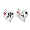 304 Stainless Steel Enamel Pendants STAS-M102-13P-03-1