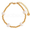 French Vintage Style Stainless Steel Round Beads Bracelets GT2390-2