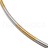 Vacuum Plating 202 Stainless Steel Wire Choker Necklace with Clasp NJEW-H011-09GP-2