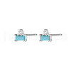 S925 Sterling Silver Rectangle Stud Earrings SC5320-10-1